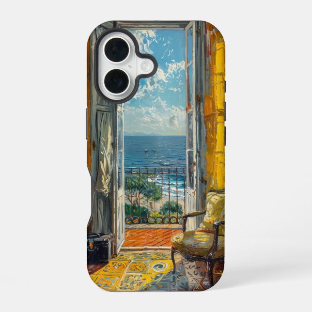 Coque iPhone 16 Balcon intérieur ensoleillé (Verso)