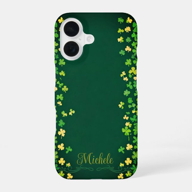 Coque iPhone 16 Balises de bordure shamrock (Verso)