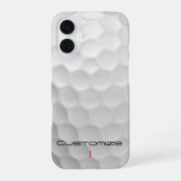 Balle de golf blanche texturée avec nom et numéro