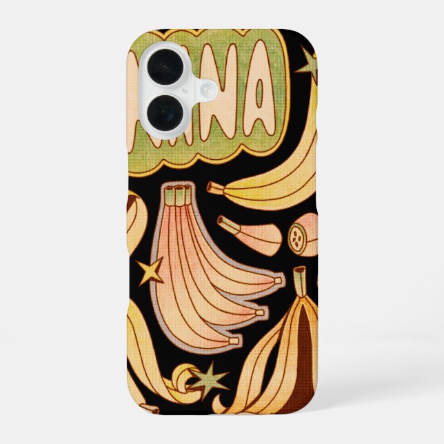 Coque iPhone 16 Banane / Illustration de banane (Verso)