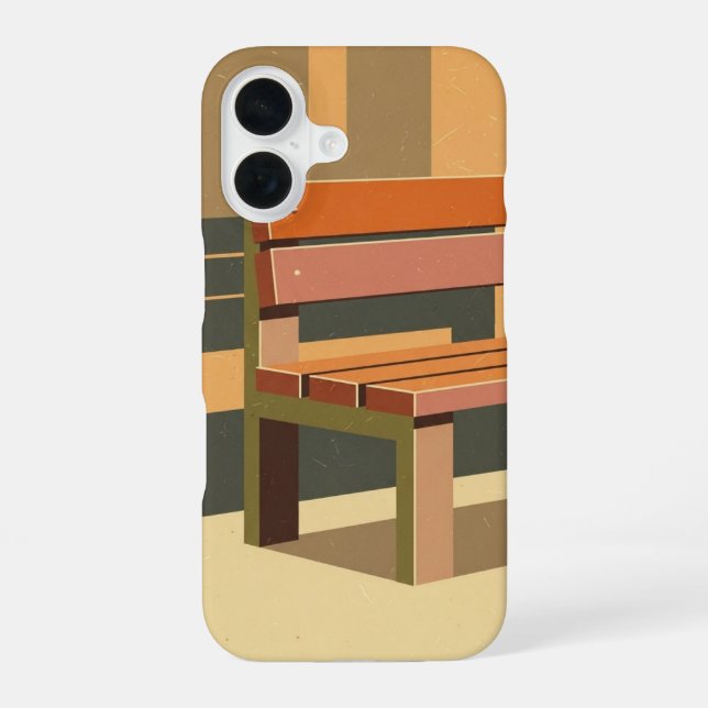 Coque iPhone 16 Banc de rue rétro (Verso)