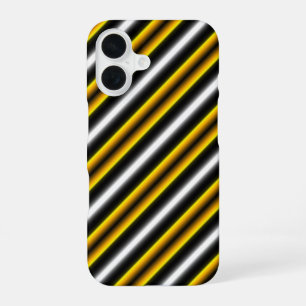 Coque iPhone 16 Bandes arc-en-ciel blanc jaune
