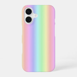 Coque iPhone 16 Bandes arc-en-ciel Pastel - motif