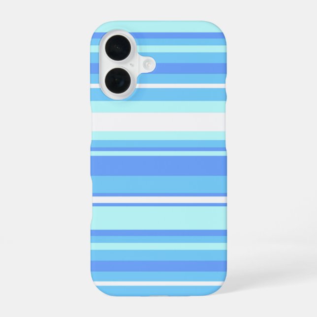 Coque iPhone 16 Bandes bleu ciel (Verso)