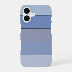Coque iPhone 16 Bandes de couleur bleus et gris sur papier aquarel