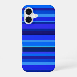Coque iPhone 16 Bandes horizontales bleues