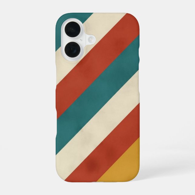 Coque iPhone 16 Bandes Rétro Diagonales (Verso)
