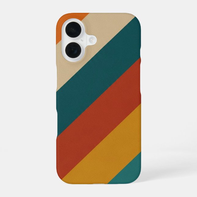 Coque iPhone 16 Bandes Rétro Diagonales (Verso)
