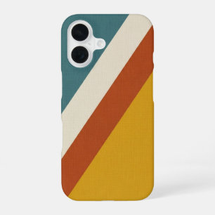 Coque iPhone 16 Bandes Rétro Diagonales