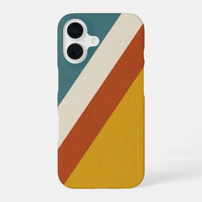 Coque iPhone 16 Bandes Rétro Diagonales (Verso)