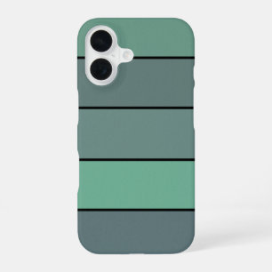 Coque iPhone 16 Bandes Vertes et Grises sur Papier Aquarelle