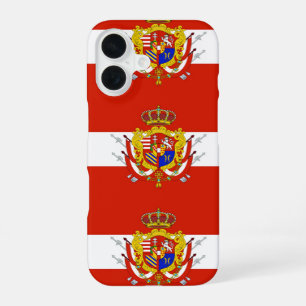 Coque iPhone 16 Bannière rouge blanc Grand-Duché de Toscane