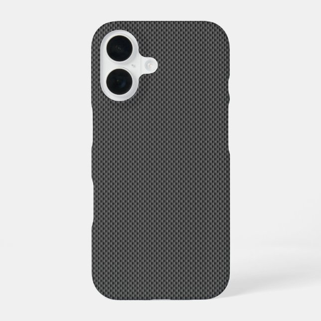 Coque iPhone 16 Base noire de fibres de carbone (Verso)