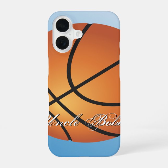 Coque iPhone 16 Basket-ball Image 🏀 Monogramme Budget spécial (Verso)