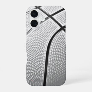 Coque iPhone 16 Basket-ball Noir & Blanc