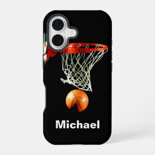 Coque iPhone 16 Basketball Remplacez par Votre Nom