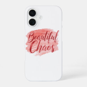 Coque iPhone 16 Beau Chaos Rose Féminin Aquarelle