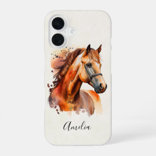 Coque iPhone 16 Beau portrait de cheval alezan