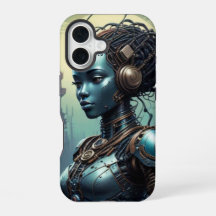 Beau robot de loin dans le futur