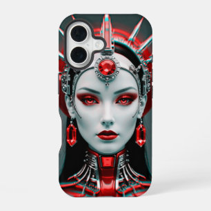 Coque iPhone 16 Beau robot féminin du futur