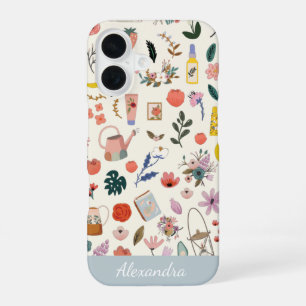 Coque iPhone 16 Beauté Botanique Motif Nature Personnalisé