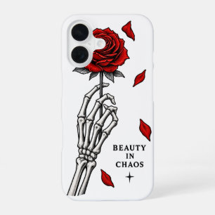 Coque iPhone 16 Beauté dans l'Art de la Rose Gothique Chaos