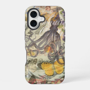 Coque iPhone 16 Beauté de bain victorienne Kraken Surréalisme Vint