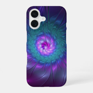 Coque iPhone 16 Beauté florale abstraite Art fractal coloré Fleur