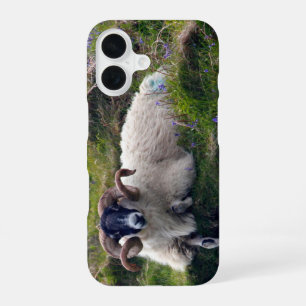 Coque iPhone 16 Bélier bouclé séduisant se prélassant dans les jac