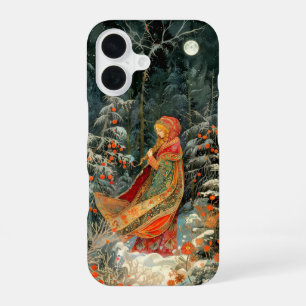 Coque iPhone 16 Belle fille russe, peinture folklorique