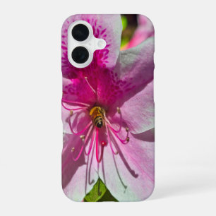 Coque iPhone 16 belles fleurs d'azalée rose aux jardins Descanso