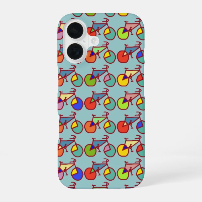 Coque iPhone 16 bicyclettes colorées (Verso)