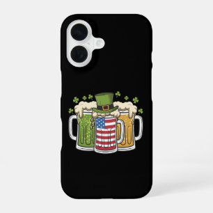 Coque iPhone 16 Bière irlandaise Irlande États-Unis Drapeau améric