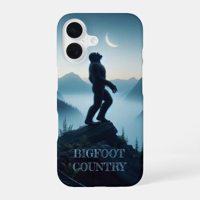 Coque iPhone 16 Bigfoot hurlant à la Lune  (Verso)