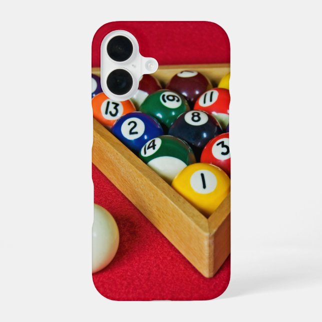 Coque iPhone 16 Billard Sur Tapis Rouge (Verso)
