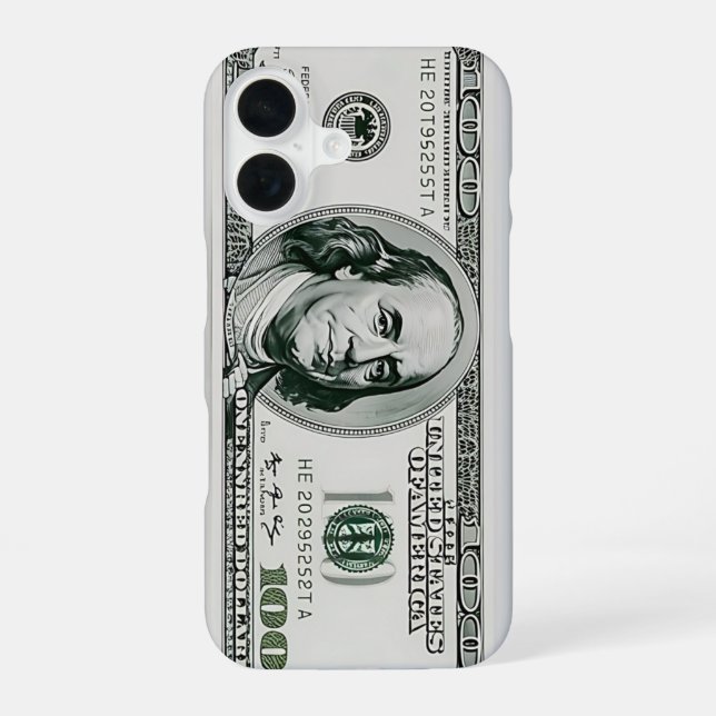 Coque iPhone 16 Billet de 100 $ US (Verso)