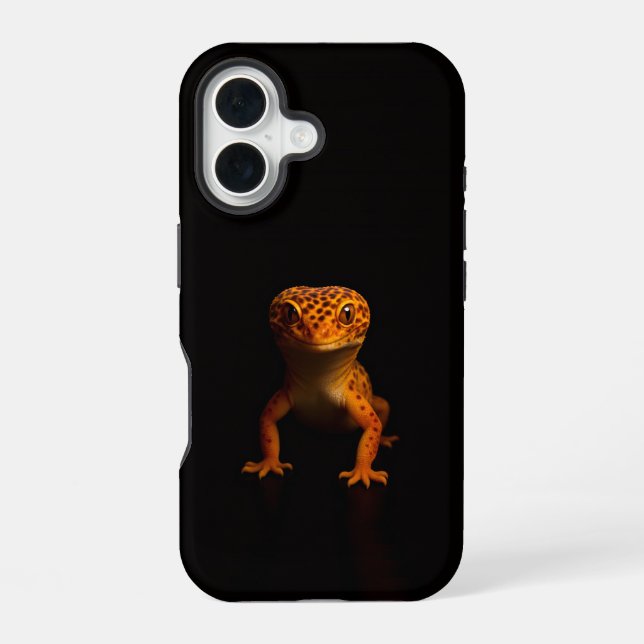 Coque iPhone 16 Black 4 Luxe iPhone 16 Mate, Léopard Gecko (Verso)