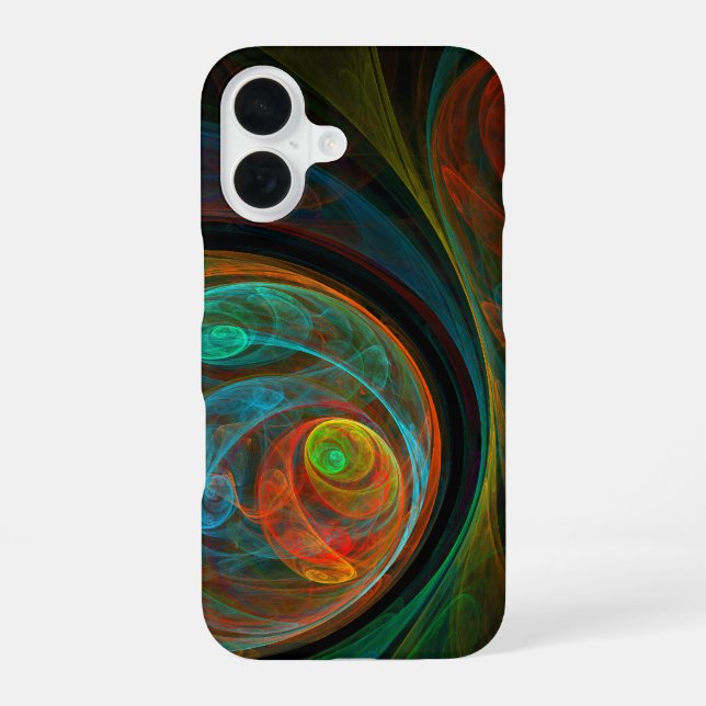 Coque iPhone 16 Bleu de renaissance Art Abstrait (Verso)