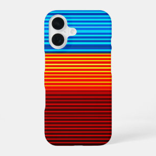 Coque iPhone 16 Bleu jaune rouge rayures