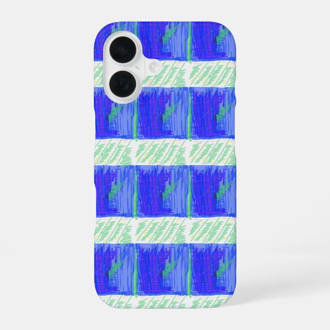 Coque iPhone 16 Bleu Nautique Abstrait le Plus Cool  (Verso)