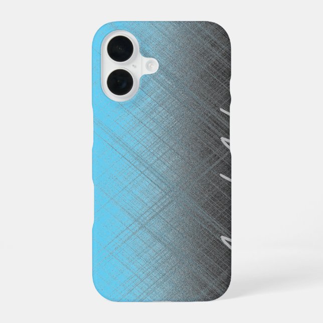 Coque iPhone 16 BLEU - Personnalisable (Verso)