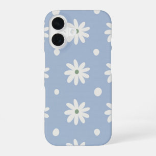 Coque iPhone 16 Bleuet Charmant et pois