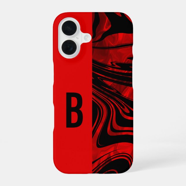 Coque iPhone 16 Blocage en duotone et rouge à balayage (Verso)