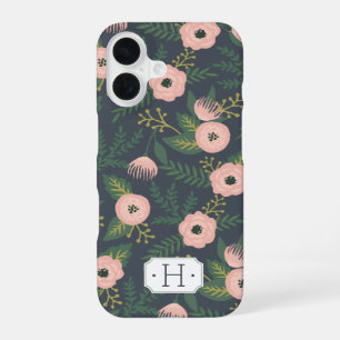 Coque iPhone 16 Blooms de Minuit Monogramme