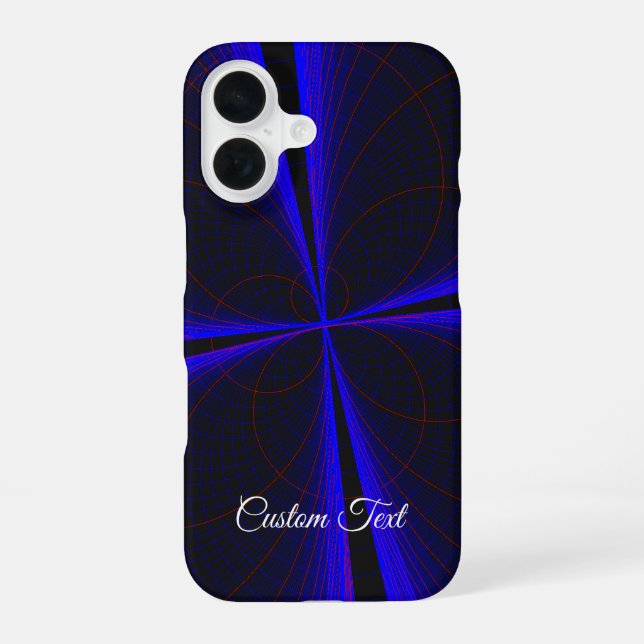 Coque iPhone 16 Blue Clover Leaf Geometric iPhone 16 Case (Verso)