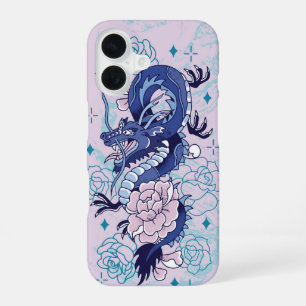 Coque iPhone 16 Blue Dragon Blossom - Mythique Floral