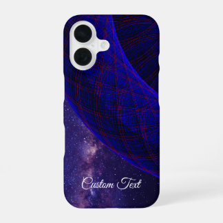 Coque iPhone 16 Blue Space Donuts Geometric iPhone 16 Case
