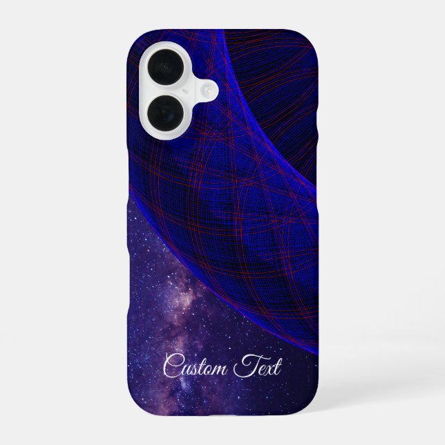 Coque iPhone 16 Blue Space Donuts Geometric iPhone 16 Case (Verso)
