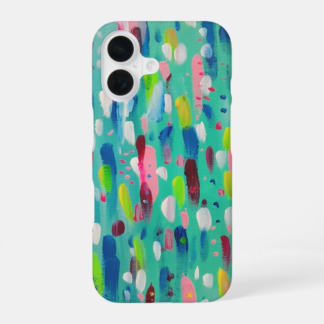 Coque iPhone 16 Blues de printemps Abstrait  (Verso)