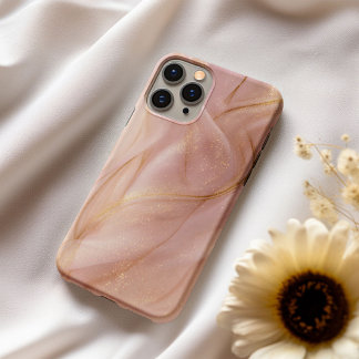 Coque iPhone 16 Blush Silk – Écrin de Satin Rose et Or pour Téléph
